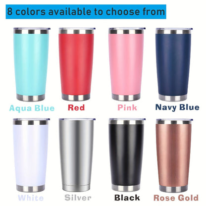 Stainless Steel Insulated Tumblers with Lid and Straw Bulk 20oz 304 Double Wall Vacuum Travel Mug for Hot Iced Coffee Drinks Water Cup Set 8pcs 12pcs 24pcs White Navy Blue Red Silver Black Mix