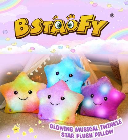 Purple Musical Star Plush Night Light with Color-Changing LEDs, 10 Lullabies, 15-Minute Timer and 13-Inch Design