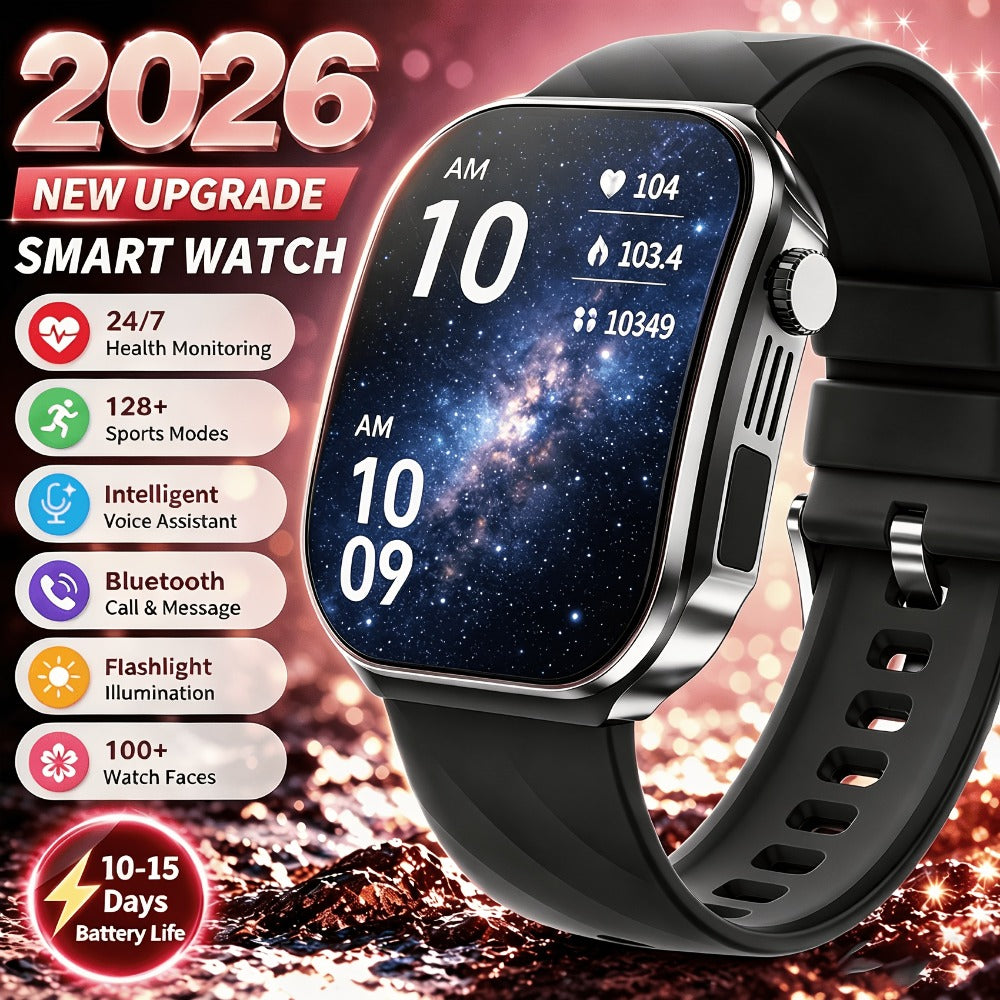 Curved Screen Smartwatch 1.85 Inch Full Touch Calling Messaging Music Camera Control Fitness Tracker Heart Rate Sleep Multiple Sport Modes Android iPhone Compatible Women Men Outdoor Lighting Version Black Pink