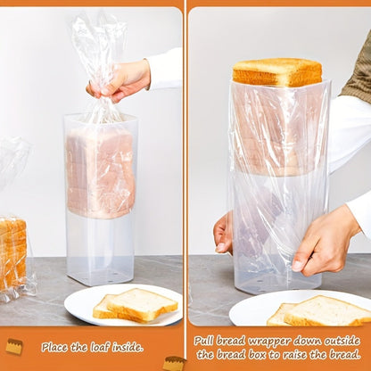 Food Storage Container Bread Box with Clear Rectangular Body, Flip-Top Lid and Red or Black Selection