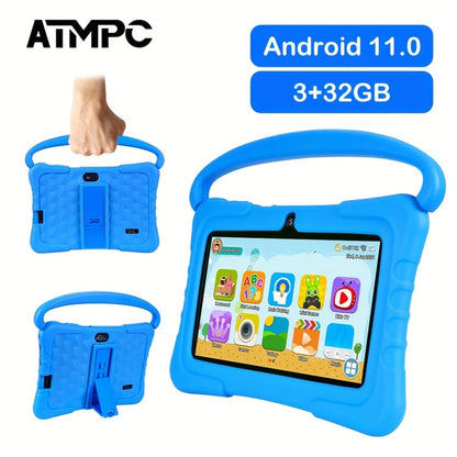 Kids Tablet 7 Inch with Android 11, 3GB RAM, 32GB Built-In Storage, 2.4GHz WiFi and Red or Blue Options