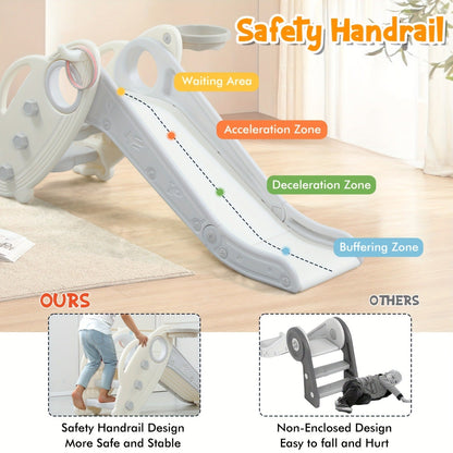 Foldable Toddler Slide for Indoor & Outdoor – Non-Slip Steps, Safe Handrail, Anti-Slip Mat, Extra-Long Buffer Slide – Kids Home Climbing Play Set, Birthday Gift for Boys & Girls