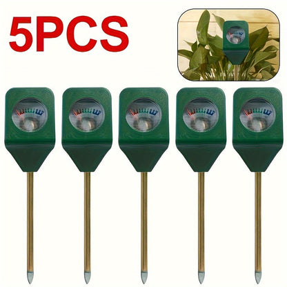 Five-Pack Analog Soil Moisture Meter Probes with Metal Stakes for Indoor Pots and Garden Plants