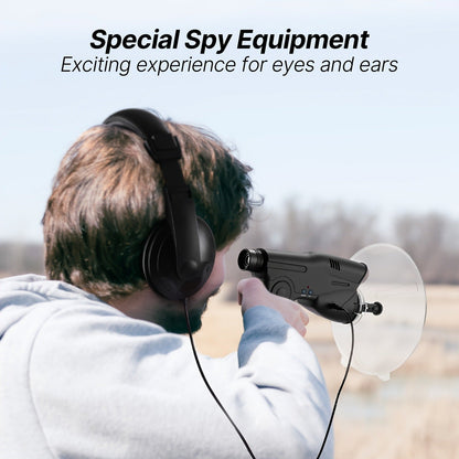 Bionic Ear Sound Amplifier with 8x Monocular Telescope, Long-Range Digital Audio Listening Device with Headphones for Bird Watching Nature Observation Outdoor Surveillance, Compact Lightweight Spy Ear