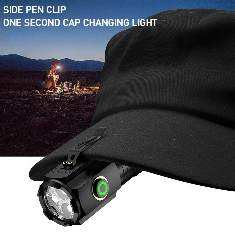 Flashlight 2000-Lumen Mini EDC Torch with Type-C Charging, Tail Magnet and Four Battery-Body Options