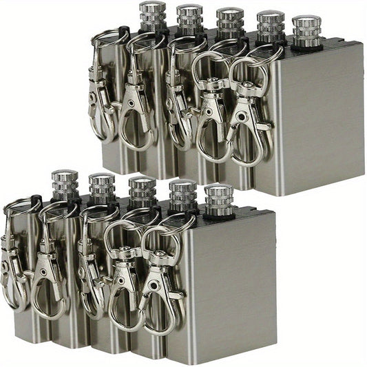 Waterproof Metal Match Fire Starter 10-Pack – Permanent Flint Tinder Key Pendant, Stainless Steel Emergency Survival Lighter for Camping, Hiking & Outdoor Survival Gear