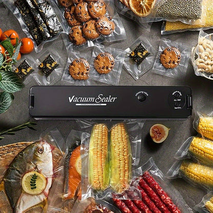 Countertop Vacuum Sealer with Vacuum-Seal and Seal-Only Modes, 50 Bags and Black or White Finish