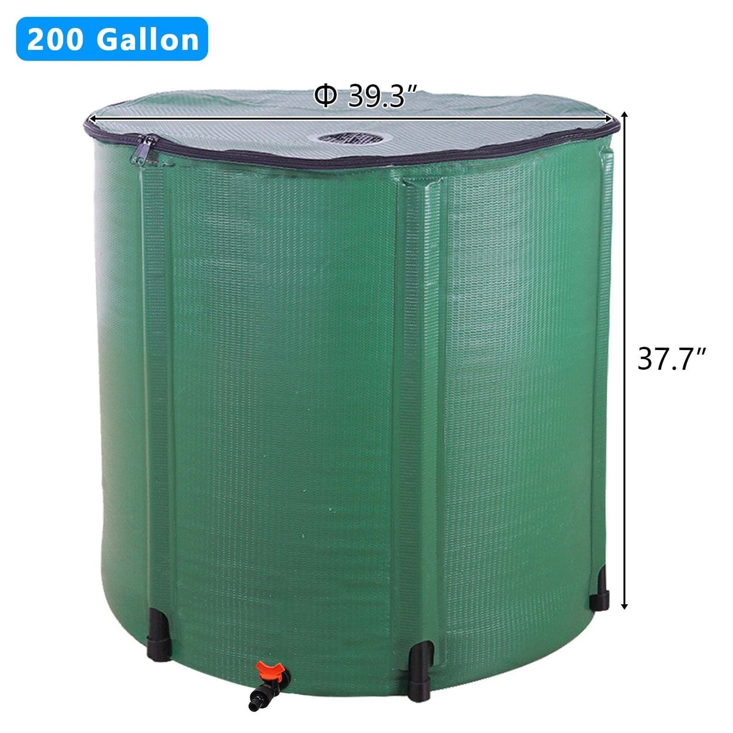 Rain Barrel Collapsible 50 & 100 Gallon Outdoor Water Storage Tank with Spigot & Mesh Top