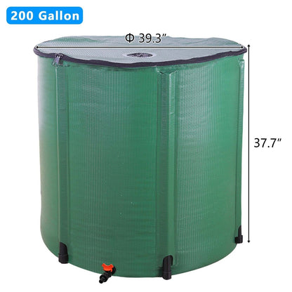 Rain Barrel Collapsible 50 & 100 Gallon Outdoor Water Storage Tank with Spigot & Mesh Top