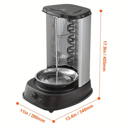 Vertical Shawarma Grill Machine, Electric Gyro Rotisserie Oven with Countertop Broiler, Doner Kebab & Chicken Shawarma Cooker for Home Kitchen, Restaurant & Parties