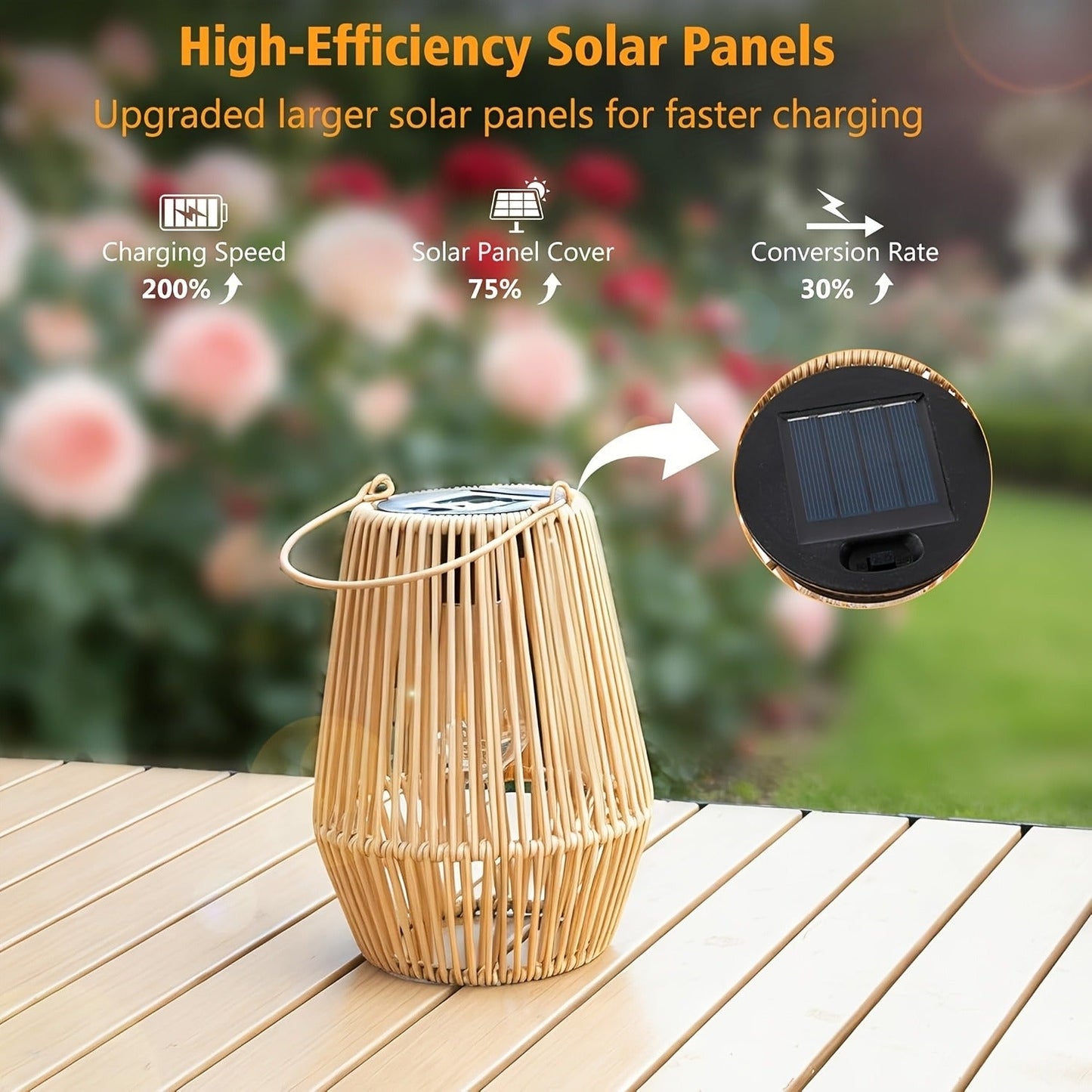 Solar Outdoor Lights Bohemian Bamboo Hanging Lanterns, Warm White, 1/2/4 Piece Sets for Patio Decor