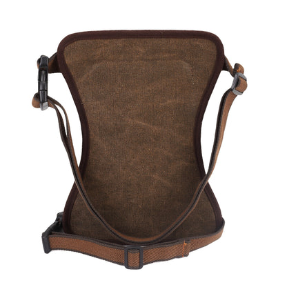 Sling Bag Vintage Brown Canvas Design with Adjustable Strap for Chest, Waist, Shoulder or Leg Carry