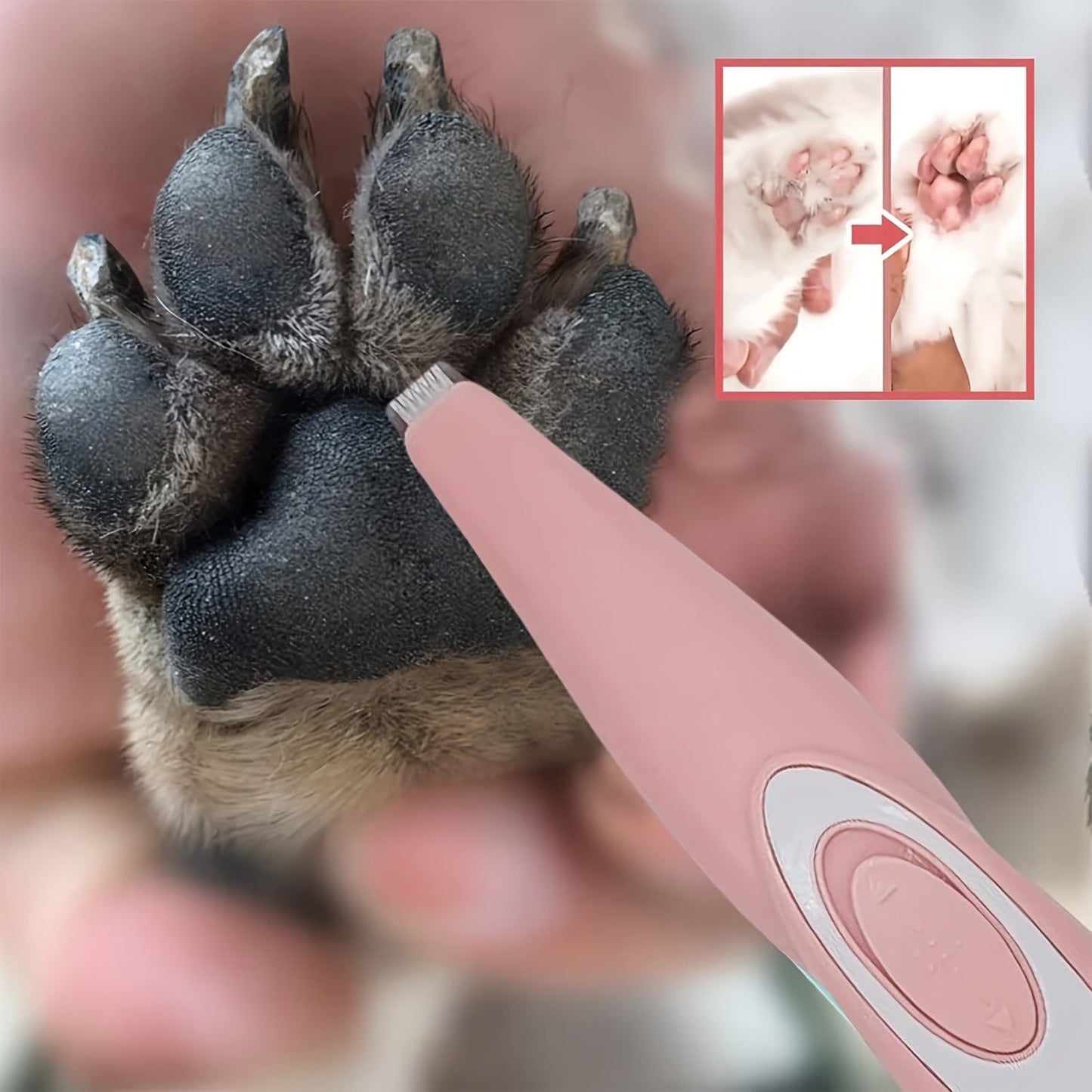 Pet Detail Trimmer, USB-Rechargeable Ceramic-Blade Clipper for Dog and Cat Face, Paw and Ear Areas