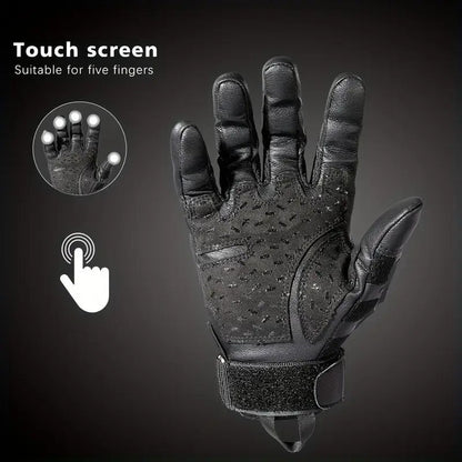 Full-Finger Tactical Gloves with Touchscreen Panels, Camouflage Finish and Anti-Slip Palm Design