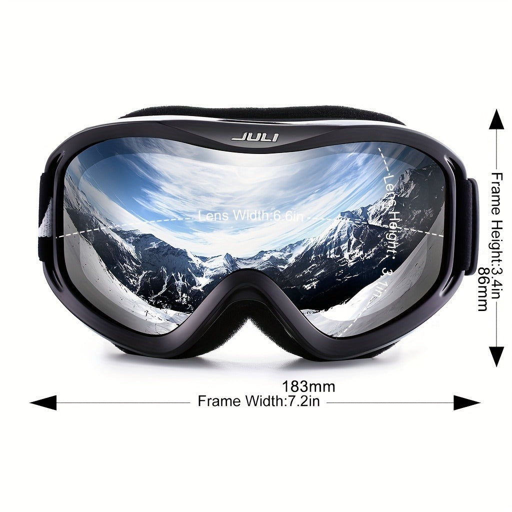 Black MAXJULI Over-the-Glasses Ski Goggles with Silver Lens and Single-Piece Checkout Option