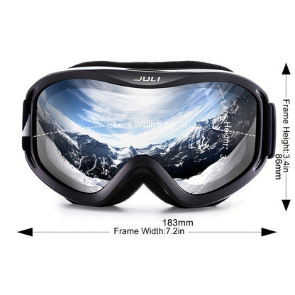 Black MAXJULI Over-the-Glasses Ski Goggles with Silver Lens and Single-Piece Checkout Option