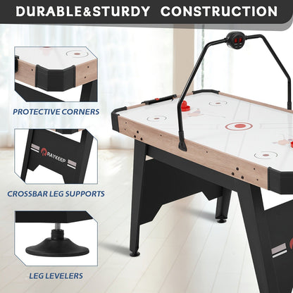 54-Inch Air Hockey Table with LED Scorer, Two Pucks and Two Pushers for Family Game Room Play