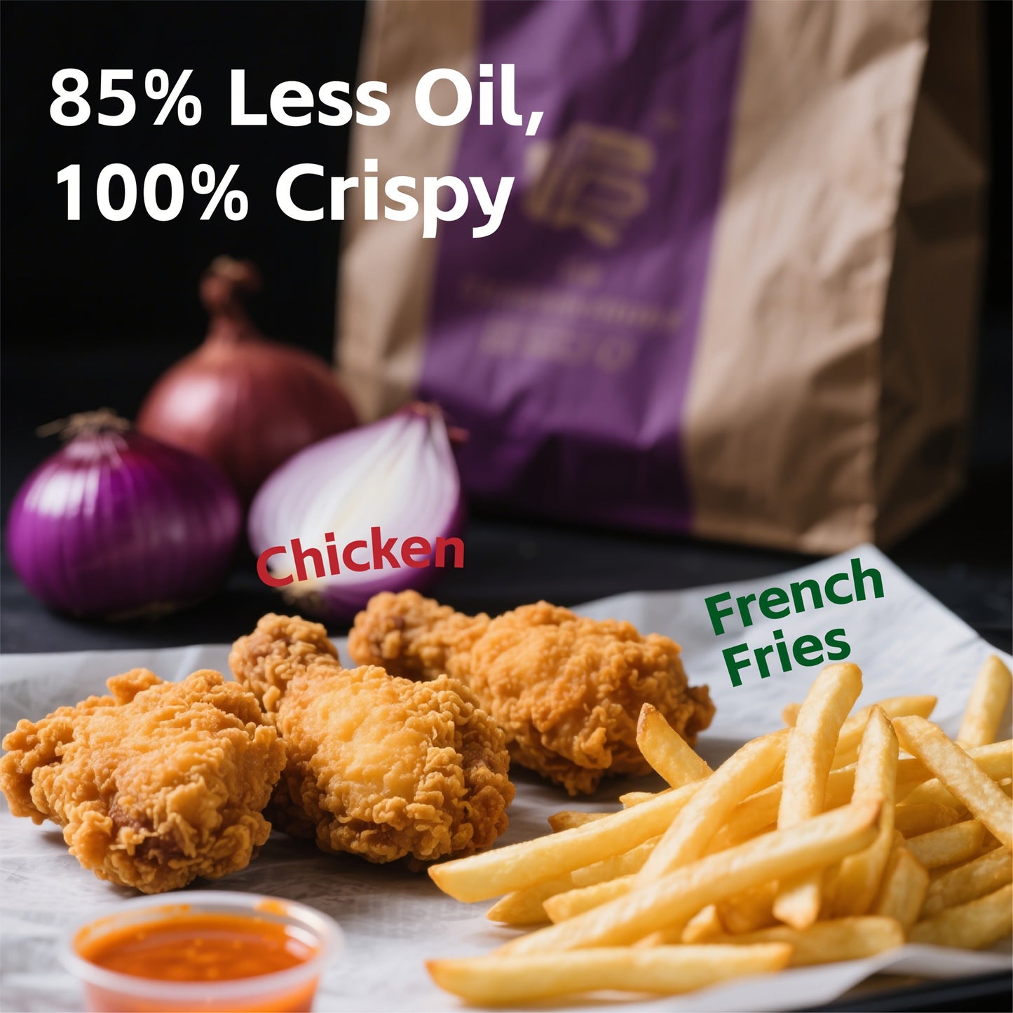 5.8Qt Air Fryer with Touchscreen Control Panel, Viewing Window, Eight Presets and 20 Paper Liners