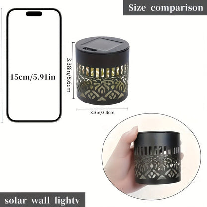 Solar Garden Lights IP65 Mandala Metal Wall Lanterns with Pattern Projection in 1/2/4 Packs for Fence Decor