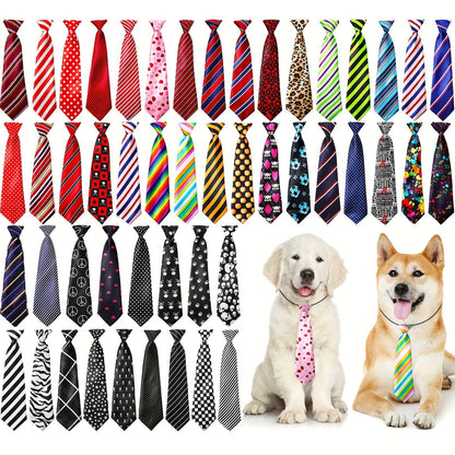 Dog Neck Ties Bulk Pack 30pcs Adjustable Grooming Bow Ties for Medium Large Dogs Mix Colors Holiday Birthday Daily Wear Pet Collar Accessories