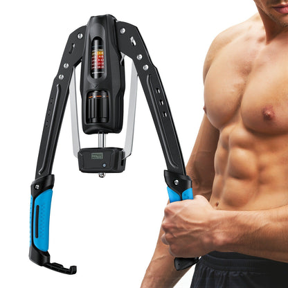 Fitness Equipment Hydraulic Chest Expander with Adjustable 10-200 kg Resistance and Digital Rep Counter