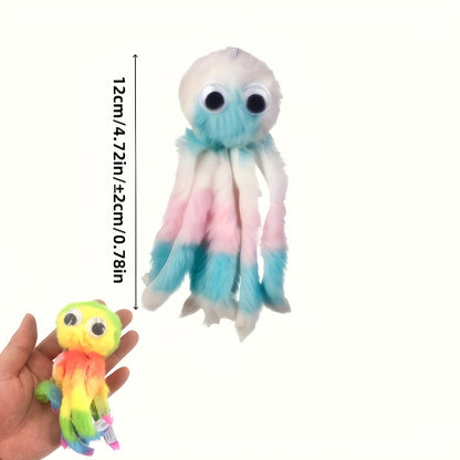 Cat Toy Octopus Plush 5-Pack in Random Colors with Long Tentacles and Teaser-Wand Hanging Loops
