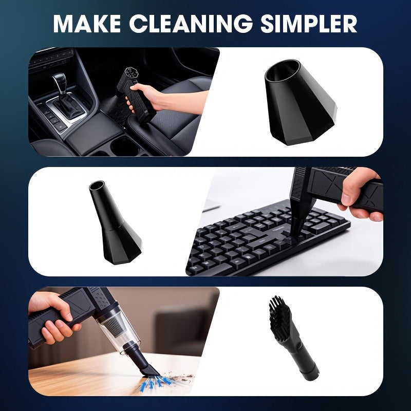 Cordless Air Duster and Handheld Vacuum Kit with 80,000 or 150,000 RPM Markings, Four Speeds and 10 Brushes