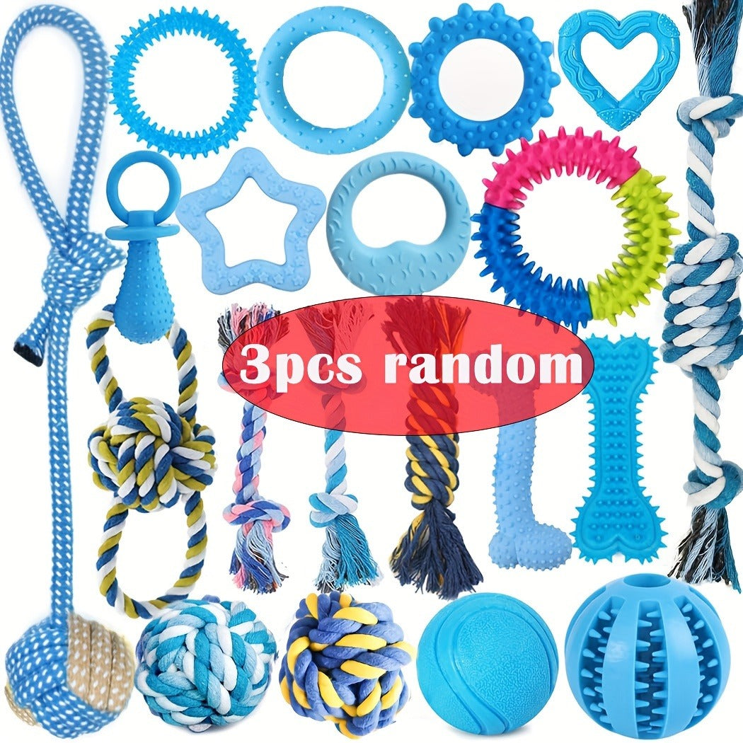 Puppy Toys Set - Assorted Teething & Play Bundle for Small Dogs with Chew Toys, Rope Toys, Treat Balls & Squeaky Toys, 3 or 12 Pack Random Mix, Perfect Christmas Birthday Gift for Puppies