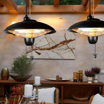 Infrared Patio Heater 1500W Ceiling Mount Electric Outdoor Heater with 3 Heat Settings 600W/900W/1500W, Hammer Tone Bronze Finish, Wall or Ceiling Mounted for Porch, Garage, Balcony & Pergola