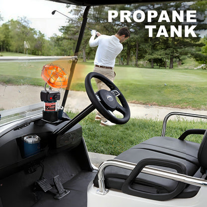 Golf Cart Heater 8520 BTU Portable Propane Catalytic Burner with Cup Holder Mount, Pulse Ignition