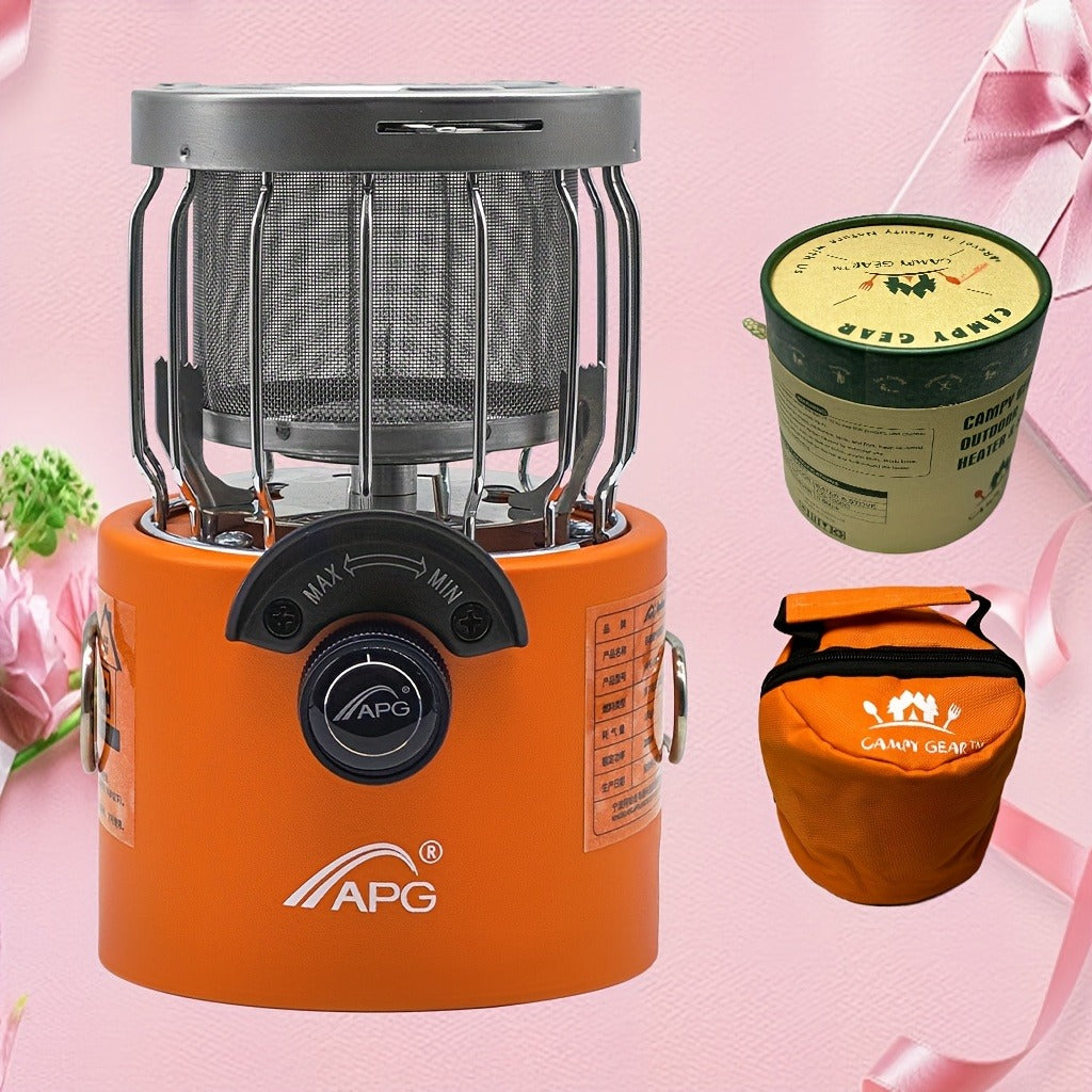 Portable Propane Camping Heater Stove 2-in-1 with Temperature Control, Compact Outdoor Cooking & Heating Unit, BPA-Free Metal