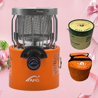 Portable Propane Camping Heater Stove 2-in-1 with Temperature Control, Compact Outdoor Cooking & Heating Unit, BPA-Free Metal