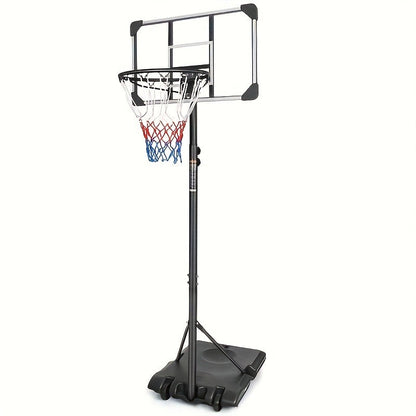 Height Adjustable Basketball Hoop 5.6-7Ft Portable Basketball System with 28" Backboard & Wheels for Outdoor Indoor Use