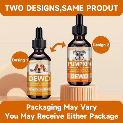 Pet Gut Wellness Drops with Black Walnut & Pumpkin Seed - Digestive Supplement for Dogs & Cats, Flora Balance, Intestinal Cleanliness & Overall Vitality, Natural Formula, 2 fl oz