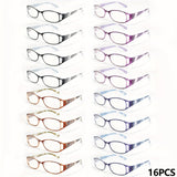 4 purple + 4 blue + 4 brown + 4 black