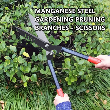 Long-Handle Hedge Shears with 27cm Blades, Red Grips, 51.5cm Pictured Length and 360g Label