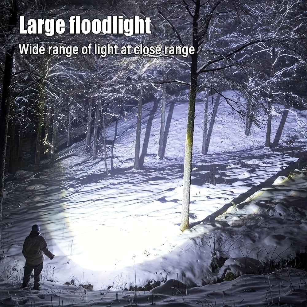 Flashlight Solar and USB Rechargeable Handheld Searchlight with Side Lights in 1, 2 or 4 Packs