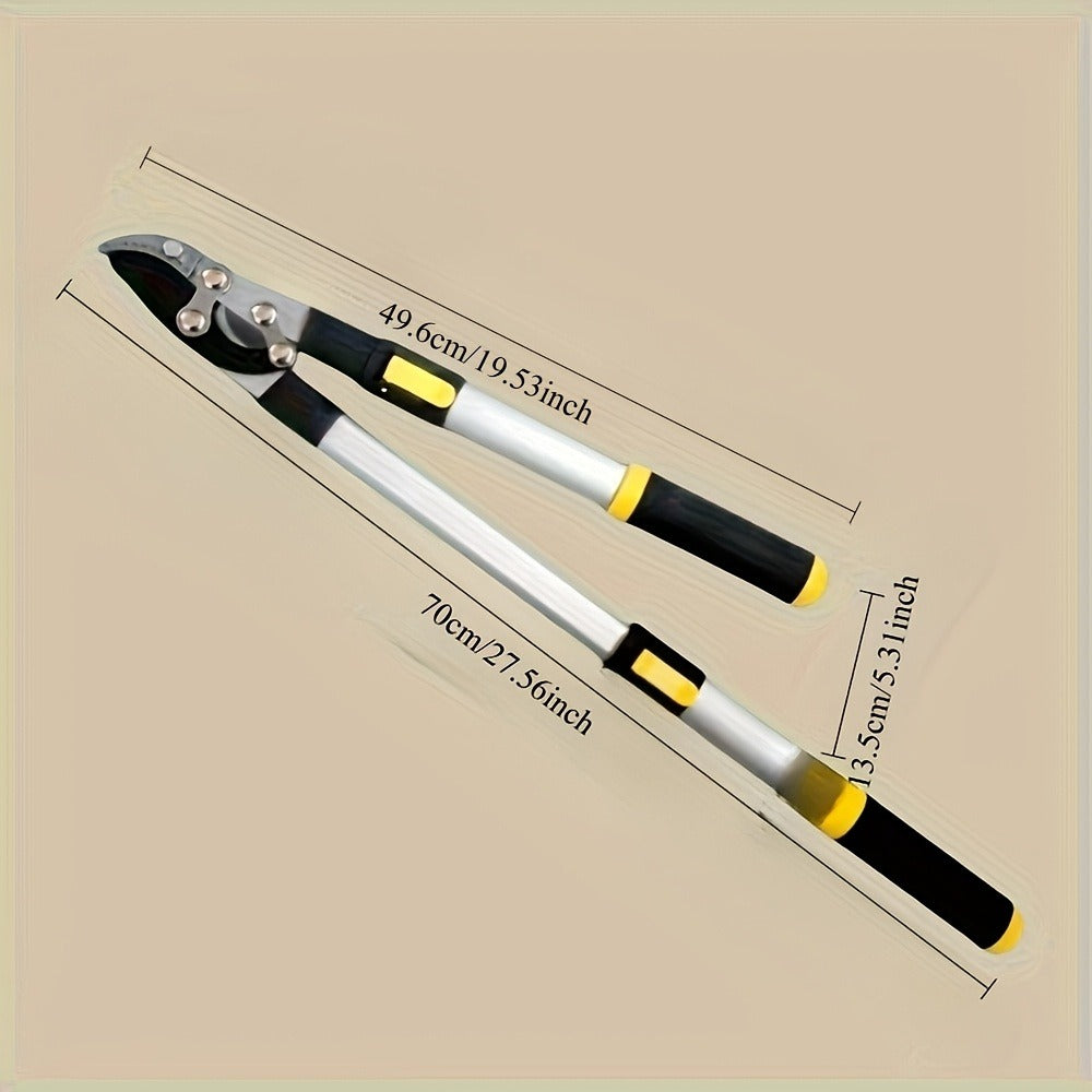 Telescoping Pruning Shears with Long Stretchable Handle - Bypass Lopper for Thick Branches & Daily Tree Pruning, Retractable Garden Scissors for Easy Overhead Cutting