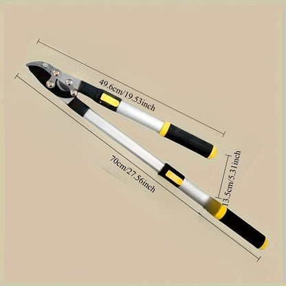 Telescoping Pruning Shears with Long Stretchable Handle - Bypass Lopper for Thick Branches & Daily Tree Pruning, Retractable Garden Scissors for Easy Overhead Cutting