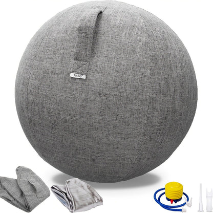 Fitness Equipment 65cm Exercise Ball Chair with Fabric Cover, Carry Handle, Pump and Two Color Options