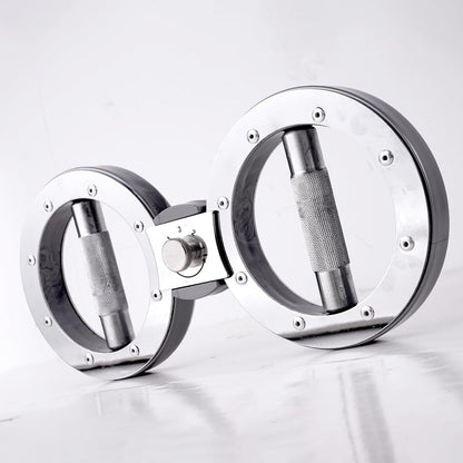 Fitness Equipment Rotating Wrist and Forearm Trainer with Dual Metal Grip Rings and 360-Degree Resistance Arm