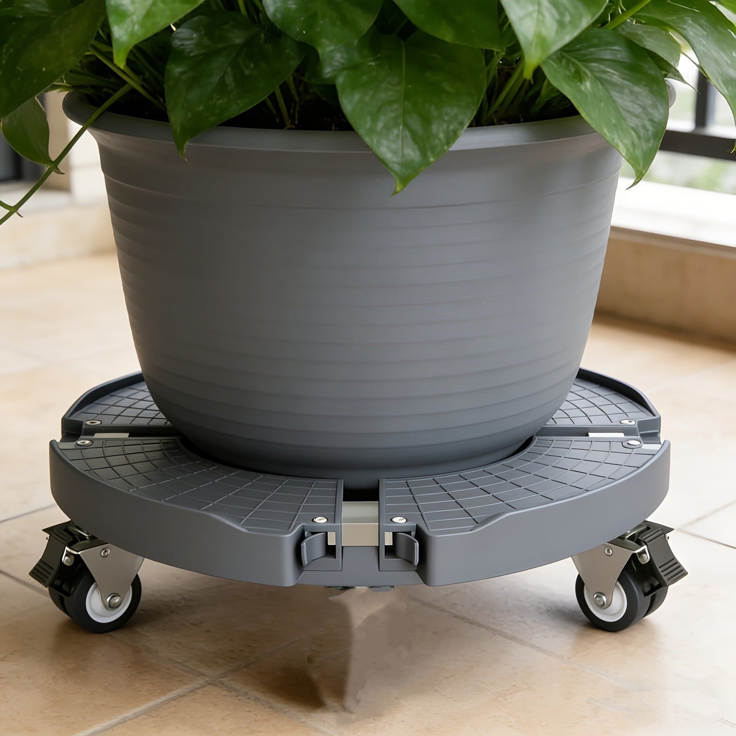 Plant Stand with Wheels 440 lbs – Adjustable 15-22" Heavy Duty Pot Roller with Lockable Swivel Casters for Indoor & Outdoor Planters