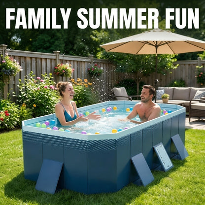 Inflatable Swimming Pool for Adults & Family – 102" Large Backyard Above Ground Pool