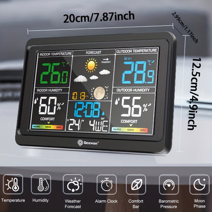 Wireless Indoor and Outdoor Weather Station with Color LCD, Remote Sensor, Barometer and Moon Phase