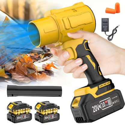 20V Cordless Leaf Blower with 50,000 RPM Marking, Yellow or Green Body and Six Dual-Battery Package Options