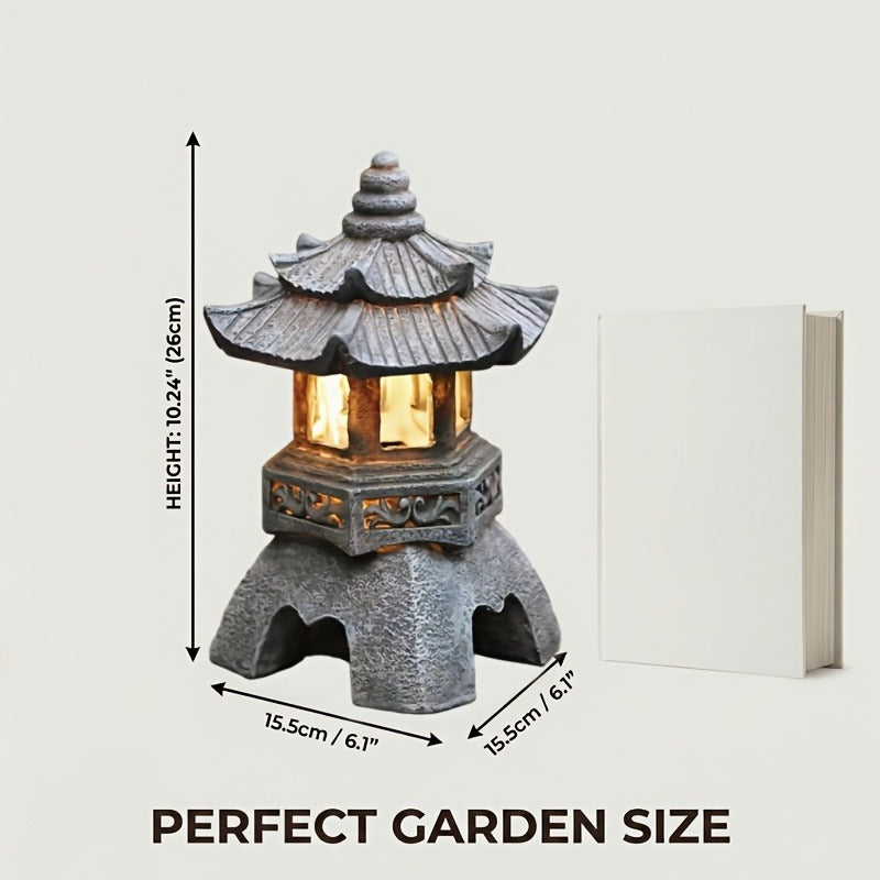 Solar Pyramid Light Sculpture – Outdoor Zen Garden Decor