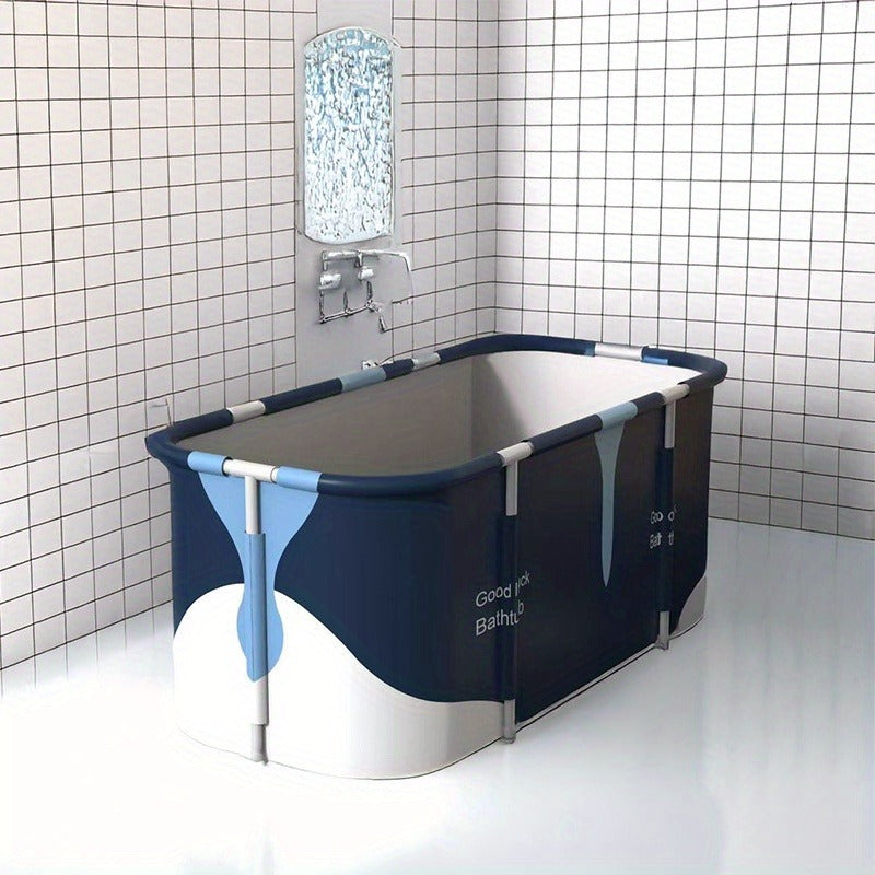 Foldable Bathtub for Adults Portable Inflatable Spa Tub with Massage Jets Indoor Outdoor Ice Bath Cold Plunge Tub with Drain Plug Quick-Fill Valve