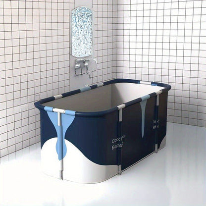 Foldable Bathtub for Adults Portable Inflatable Spa Tub with Massage Jets Indoor Outdoor Ice Bath Cold Plunge Tub with Drain Plug Quick-Fill Valve