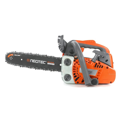 NEO-TEC NCS2500 Top Handle Gas Chainsaw 12-Inch – 25.4CC 2-Stroke, One-Hand Operation, 8 lbs, Easy Start, Portable Tree Cutting Saw