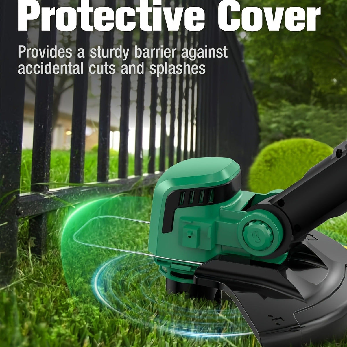 String Trimmer Cordless 2-in-1 Weed Wacker & Lawn Edger with Wheels, KIMO Brushless Motor 20000 RPM